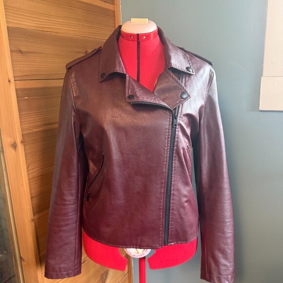 Vegan Leather Moto Jacket Large - Picture 1 of 7